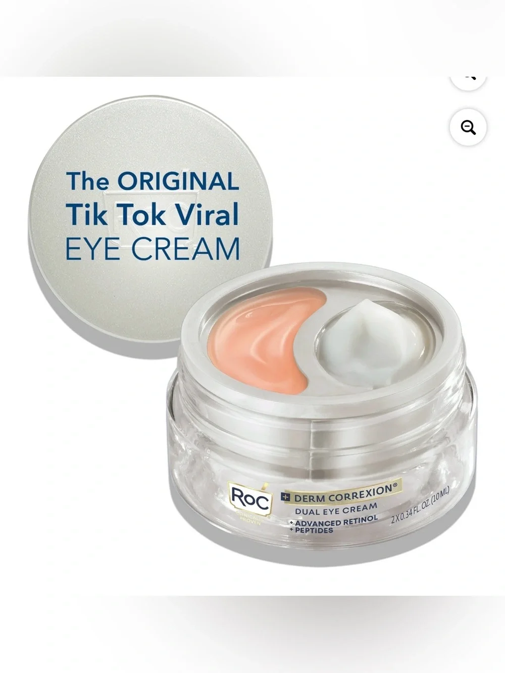 RoC Derm Correxion Dual Eye Cream Retinol & Peptides 2-in-1 Eye Treatment NEW